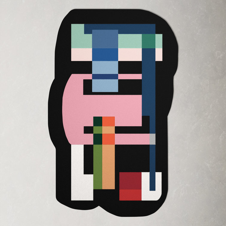 AllModern Daniel Handmade Hand Tufted Black/Pink/White Rug Wayfair